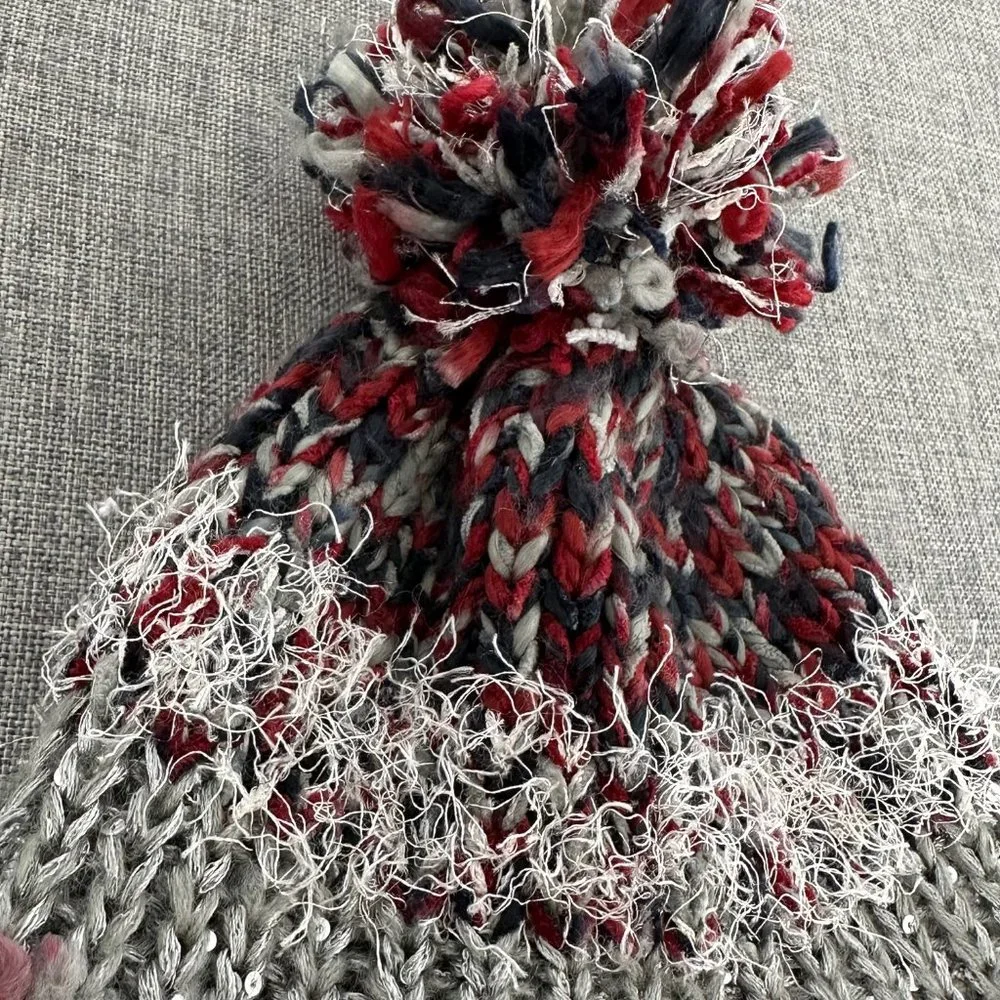 Pompom Houston Texans Knit Hat Fringe‎ Red Black Gray Women's Sport Hat